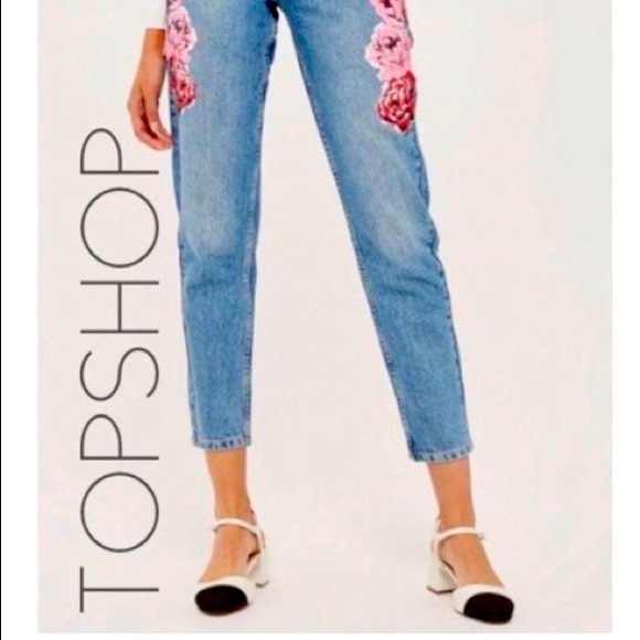 Topshop Denim - Floral Topshop Moto Jeans